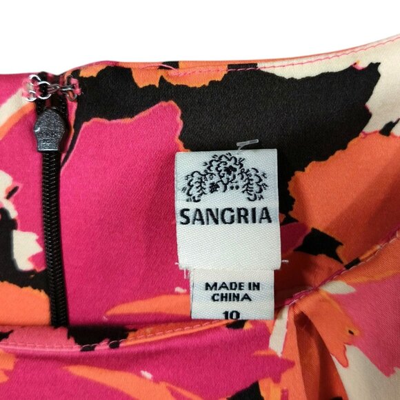 NEW Sangria Floral Women's Size 10 Sleeveless Pleated Zip Stretch Pockets - Picture 7 of 8